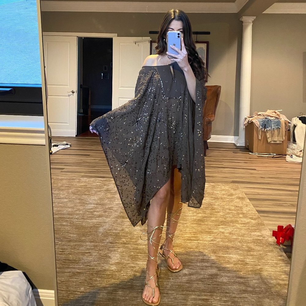 Bronze Goddess Boho Beaded Kaftan/Cover Up